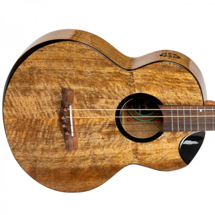Flight Fireball Baritone EQ-A All Solid Mango Ukulele with Deluxe Bag - Natural